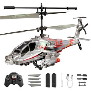 XIKOTEC Elicottero Telecomandato per Bambini, Elicottero Radiocomandato con 2 Batt, LED & Decollo/Atterraggio 1 Tasto, Elicottero Giocattolo Elicottero RC Giochi Regalo per Ragazzi 8+