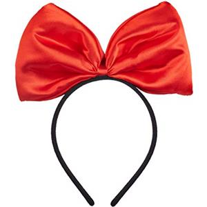 BALINCO Fascia per capelli nera con grande fiocco rosso per bambini e adulti