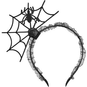 Balinco Cerchietto per capelli da donna per Halloween, carnevale, accessorio da strega, accessorio per cappello da strega, cerchietto con ragnatela, cerchietto per capelli con ragno, ragnatela, gotico
