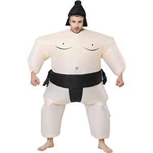 FXICH Costume Gonfiabile da Sumo per Adulti, Costume Gonfiabile da Sumo per Halloween, Costume Gonfiabile in Maschera, Gioco Cosplay, Festa, Costume di Natale, Adatto per 150-190 cm (adult 150-190cm)