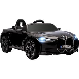 HOMCOM Macchina Elettrica per Bambini 3-6 Anni con Licenza BMW I4 con Telecomando, Clacson e Fari, Macchinina Giocattolo 12V in PP e Metallo, 115x67x45 cm, Nero e Azzurro