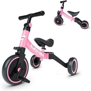 besrey Tricicli 5 in 1 Triciclo per Bambini da 1 a 5 Anni,Triciclo Senza Pedali,Bicicletta Senza Pedali,ROSA