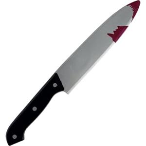 Balinco Coltello con effetto sangue: ideale per costumi di Halloween e carnevale, coltello in plastica stile scream, perfetto per carnevale e feste di Halloween, durevole e sicuro per bambini, arma