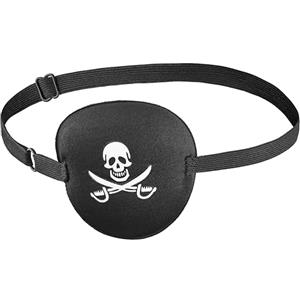 Balinco Maschera per gli occhi da pirata per adulti, costume da pirata, accessorio per costume da pirata, capitano pirata, maschera da pirata, nero