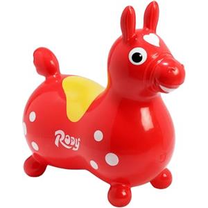 GYMNIC Cavallino Gonfiabile Rody Gymnic Originale - Giocattolo Cavalcabile Made in Italy - Stimola Equilibrio, Coordinazione, Motricità - Colore Rosso