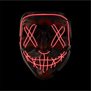 Costumed Maschera di Halloween ispirata a "The Purge" con LED rosso, controllabile, per Halloween e Carnevale, costume di travestimento per uomo e donna, in diversi colori