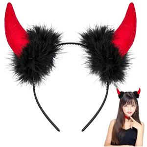 BALINCO Diavolo Orecchie Diavolo Fascia per capelli Carnevale Halloween Party Costume Accessori per capelli Copricapo Corna