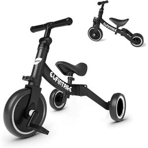besrey Tricicli 5 in 1 per Bambini da 1 a 5 Anni,Bicicletta Senza Pedali,Nero