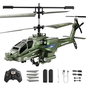 XIKOTEC Elicottero Telecomandato per Bambini, Elicottero Radiocomandato con 2 Batt, LED & Decollo/Atterraggio 1 Tasto, Elicottero Giocattolo Elicottero RC Giochi Regalo per Ragazzi 8+