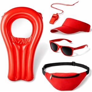 TK Gruppe Timo Klingler Set di bagnini 5 in 1 Costume di Carnevale Costume da bagnino Boa di salvataggio come uomo e donna di Baywatch