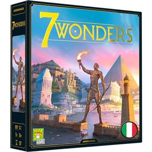 Asmodee - 7 WONDERS - Guida la tua Civiltà Verso la Gloria e Costruisci una Meraviglia - Gioco da Tavolo Strategico e Competitivo per Famiglia e Amici - 3-7 Giocatori - 10+ Anni - Edizione in Italiano