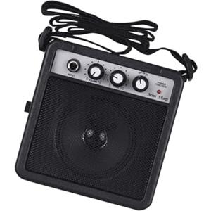 POENVFPO Mini Amplificatore per Chitarra, Amplificatore per Chitarra Elettrica Portatile da 5 W con Controllo del Volume, Overdrive, Doppio Ingresso, Uscita per Cuffie, Tracolla per Musicisti,