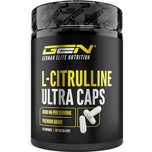 GEN GERMAN ELITE NUTRITION L-Citrullina Ultra Caps - 365 capsule - Alto dosaggio con 1100 mg per Capsula - L-Citrullina DL-malato 2:1 da fermentazione vegetale - Aminoacido premium
