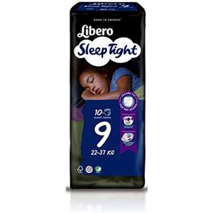 Libero Sleep Tight 9-22 a 37 kg - Pacchetto di 10 slip assorbenti per bambini