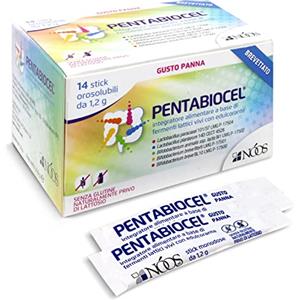 NÓOS Fermenti Lattici Probiotici per Intestino 14 Stick Orosolubili Fermenti Lattici Vivi 20 Miliardi di Lattobacilli e Bifidobatteri Integratore Flora Intestinale e Difese Senza Glutine e Lattosio