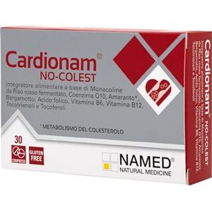 NAMED NATURAL MEDICINE NAMED Cardionam Integratore Alimentare per Metabolismo del Colesterolo e dei Lipidi | Integratori a base di Riso Rosso Fermentato, Carciofo, Coenzima Q10, Vitamine B6, B12, Acido Folico | 30 Compresse
