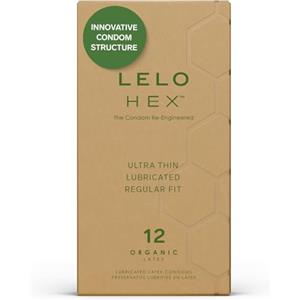 LELO Preservativi Biologici LELO HEX Realizzati in Lattice di Origine Biologica e Arricchiti con L-Arginina, Preservativi Ultra-Sottile 12 pack