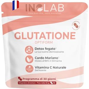 inolab LABORATOIRE GLUTATIONE gastroresistente + NAC + Cardo Mariano + Acerola | Immunità Antiossidante Anti-invecchiamento | INOLAB Laboratorio