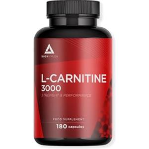 Bodyathlon L Carnitina 3000 Capsule | 180 capsule 100% L-Carnitina Tartrato | Energia e resistenza | Migliora le prestazioni e il recupero | Integratore sportivo vegano | Bodyathlon