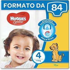 Huggies Unistar Pannolini, Taglia 4 (7-14 Kg), Confezione da 84 pannolini