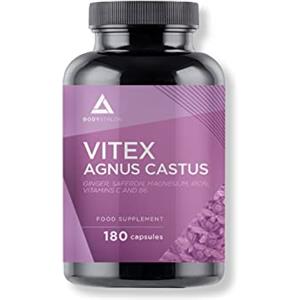 Bodyathlon Agnocasto 20mg 180 Capsule- Estratto 10:1- Vitex Agnus Castus- Complex con 7 ingredienti- Integratore Ciclo Mestruale, Squilibrio Ormonale, Sindrome Premestrual- Female balance- Bodyathlon