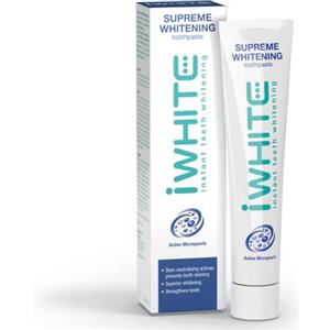 iWhite Supreme Dentifricio Sbiancante 75 ml - Sbiancamento Attivo ed Eliminazione delle Macchie sui Denti. Rinforza, Protegge e Rinfresca l'Alito - Microperle per Denti Più Bianchi