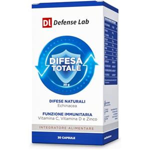 DIFESA TOTALE, Integratore Difese Immunitarie Adulti Completo con Echinacea, Lattoferrina, Beta-Glucani, Zinco, Vitamine e Probiotici, 30 Capsule, 1 Mese