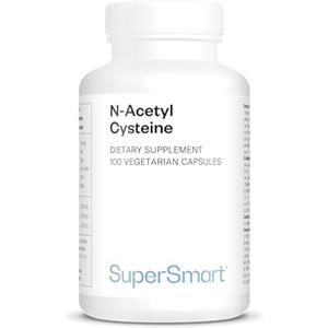 Supersmart N-Acetil Cisteina (NAC) - Booster di glutatione - Antiossidante e disintossicante - Antietà - Protegge il fegato - Contro lo stress ossidativo - Senza OGM - Senza glutine - Supersmart