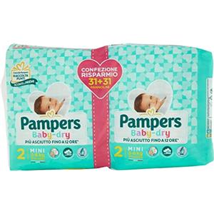 Pampers Baby Dry Pannolini, Taglia Mini, Confezione da 62 Pannolini