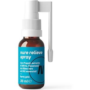 NURE Relieve Soluzione 30 ml| Spray gola ideale per alleviare disturbi causati dai cambi di stagione, propoli spray gola | Propoli, miele millefiori, ribes nero