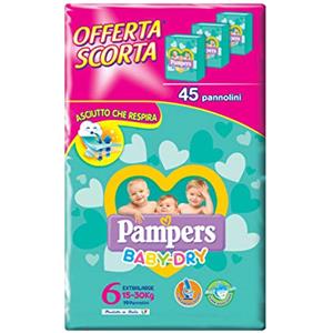 pampers baby dry 45 pannolini tg 6 15-30 kg