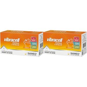 NAMED Vibracell Integratore Alimentare Concentrato Liquido di Succhi di Frutta, Verdura e Estratti Botanici | Vitamine, L-Carnitina, Pappa Reale | Energia e Vitalità Adulti e Bambini | 16 Flaconi 15ml