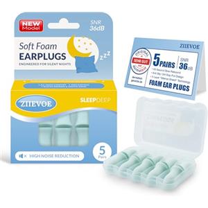 ZIIEVOE Tappi Orecchie Dormire - Upgrade Ultra 2026, 5 Strati 36dB Blocco Rumore, Design Antiscivolo 12H, Confort Morbido, per Dormire, Studio, Viaggi, 10 Pezzi