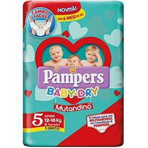 pampers baby dry mutandino tg 5 junior 12-18 kg 15 pannolini