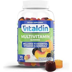 VITALDIN Multivitaminico Gummies - Integratore per Donna e Uomo, Adulti - 11 Vitamine e Minerali - 70 Caramelle Gommose (fornitura 1 mese) gusto Frutti Assortiti - Vitalità & Immunità - Senza Glutine