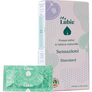 MY LUBIE - 12 Preservativi Sottili Texturizzati - Con Rilievi e Nervature, Vegan, Equosolidali e Sani - Taglia Standard 54mm - Sensazioni Amplificate