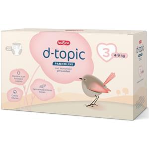 Buona D-Topic Pannolini Taglia 3, 4-9kg - con Tecnologia pH Comfort - Confezione vendita: 22 pz Dermatologicamente testato, Cotone Naturale, Materiali Traspiranti Delicati sulla Pelle dei Bambini