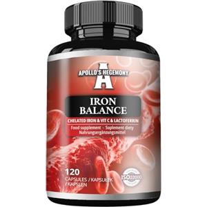 APOLLO'S HEGEMONY Iron Balance 120 capsule vegane - Chelato di ferro con vitamina C e lattoferrina - 120 porzioni giornaliere - Per un migliore assorbimento - Integratore alimentare di Apollo's Hegemony