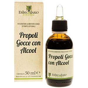 Erbecedario Propoli gocce con alcool 50 ml, estratto di propoli tintura madre favorisce il benessere in caso di mal di gola - Made in italy