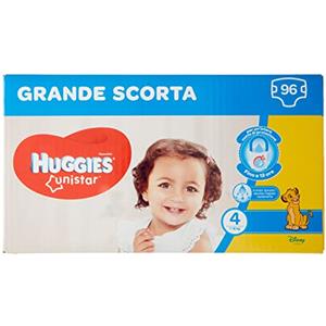 Huggies Unistar Pannolini, Taglia 4 (7-18 kg), Confezione da 96 pannolini