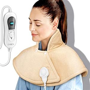 sinnlein Termoforo Elettrico per Cervicale e Spalle | Cuscinetto Riscaldante con 3 Impostazioni di Temperatura e Spegnimento Automatico | Cuscino Riscaldante con Spegnimento Automatico e 100W (Beige)