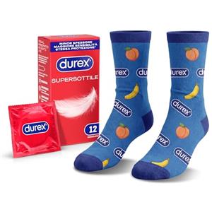 Durex SuperSottile, 12 Preservativi Ultra Sottili + Calzini Durex