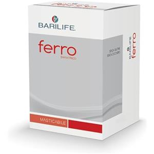 Barilife - Ferro - Integratore di Ferro Microincapsulato con Acido Folico, Vitamina C e Rame - Compresse al Gusto Fragola-Lampone, Senza Glutine e Zuccheri