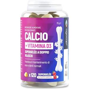 Agocap Calcio Integratore - Integratore a base di Calcio + Vitamina D3. Integratore Ossa e Articolazioni con Vitamina D3 e Calcium, 120 Supergelèe - Senza Glutine e Lattosio, Made in italy. Vitamin d, Agocap