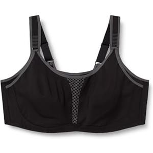 Ulla Popken - Reggiseno sportivo da donna taglie forti, taglie forti, senza ferretto, in microfibra di supporto attivo con inserto in rete traspirante. Spalline comode e larghe regolabili in lunghezza
