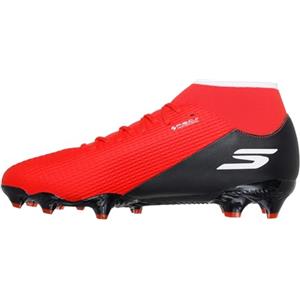 Skechers SKX_2 High Academy FG - Scarpette da Calcio da Uomo, Leggere, Imbottite, Colore Rosso/Sintetico/Bordo Nero, Taglia 38