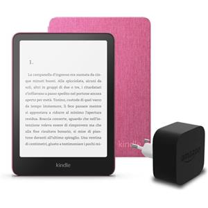Amazon I'ultimo Kindle Paperwhite (versione 2024) da 16 GB con pubblicità, una copertura in tessuto Amazon e un alimentatore Amazon Powerfast da 9 W.