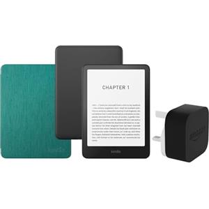 Amazon Kindle Paperwhite (2024 Release) 16 GB Con pubblicità Con custodia trasparente verde giada e adattatore da 9 W