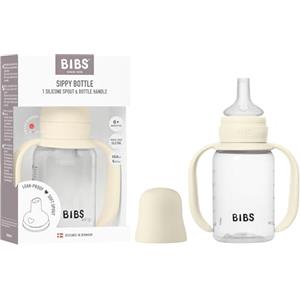 BIBS Borraccia Educativa 150 ml - Bicchiere Antigoccia con Manici Facili da Afferrare & Beccuccio Morbido in Silicone - Tazza Allenamento Senza BPA per Neonati (0+ Mesi) - Ivory