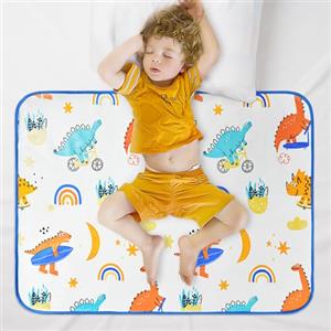 Aolso Coprimaterasso per bambini, 70 x 90 cm, per bagnare il letto, assorbire l'acqua, per bambini, per addestramento al WC (paradiso dei dinosauri)